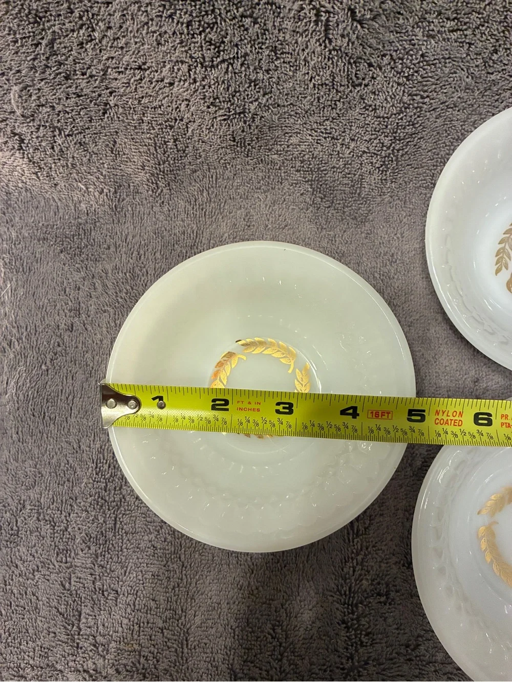 Vintage Federal Milk Glass Golden Harvest Small Bowl (5” Diameter) Set of 4